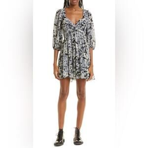 NWT New Cinq à Sept Harlie Floral Print Balloon Sleeve Dress Size 6